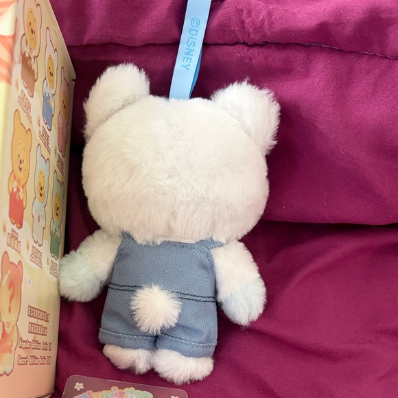 Disney Winnie the Pooh Candy Bear Plush keychain in White and Blue - Picture 5 of 6